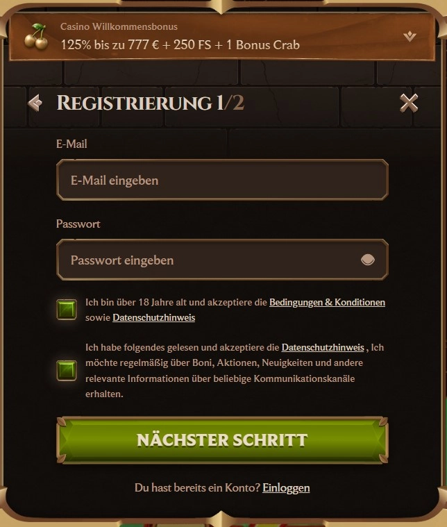 Registrierung